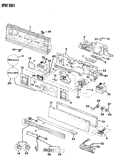 1992 Dodge Monaco Module Electrode Climate Cont Diagram for 4437796