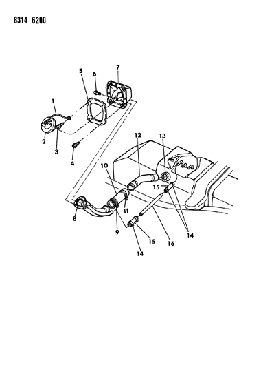 1988 Dodge Dakota Fuel Tank Filler Tube Diagram