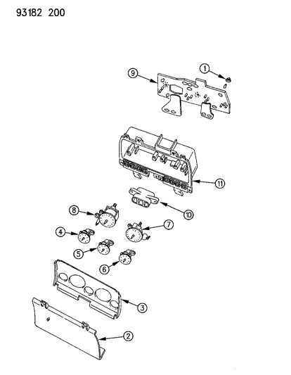 1993 Dodge Shadow Instrument Panel Cluster Diagram