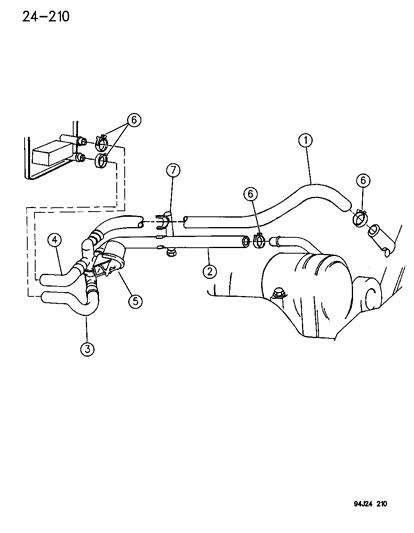 1995 Jeep Cherokee Hose Diagram for 55036952