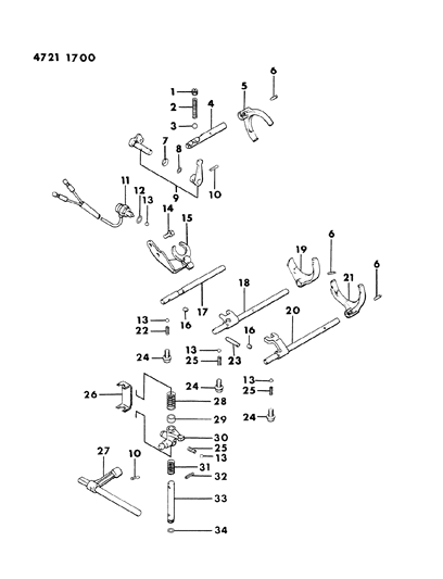 1984 Dodge Colt Control, Shift Diagram