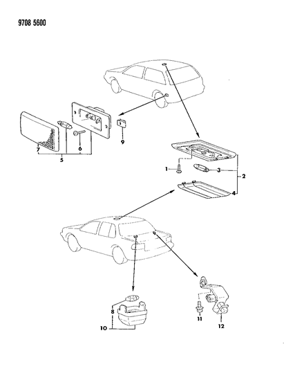 1989 Dodge Colt Lamp - Dome Diagram