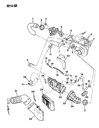 1990 Chrysler LeBaron Throttle Body To Intake Gasket Diagram for 4324426