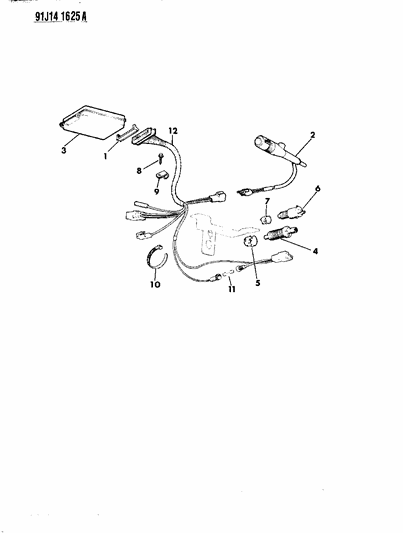 1991 Jeep Grand Wagoneer Speed Control, Instrument Panel Components Diagram