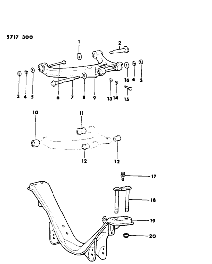 1985 Dodge Conquest Crossmember, Lower Arm, Rear Diagram