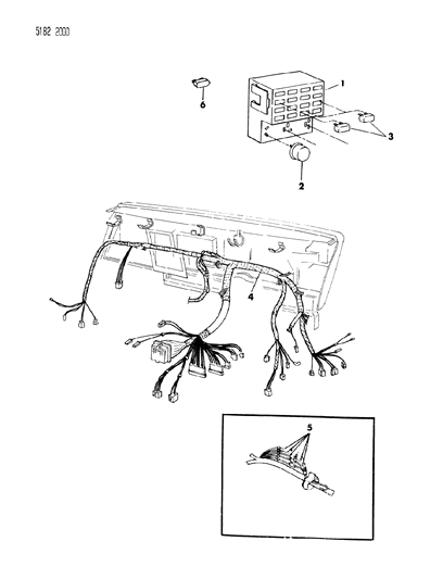 1985 Chrysler LeBaron Instrument Panel Console Diagram