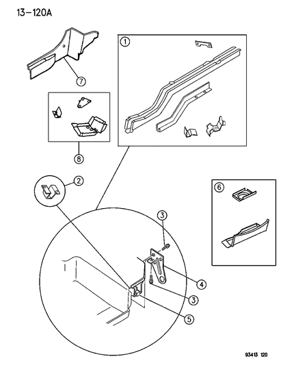 1996 Chrysler LHS Frames, Rear Diagram