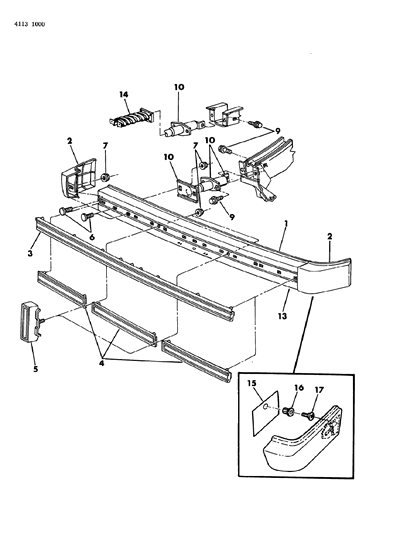 1984 Dodge Omni Bumper, Front And Rear Diagram