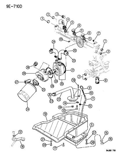 1996 Jeep Cherokee Adapter-Oil Filter Diagram for 4778990