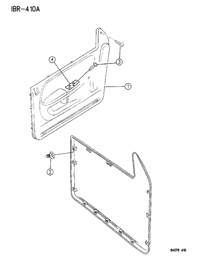 1995 Dodge Ram 1500 Panel-Assembly - Front Door Trim - LH Diagram for JL39PD5