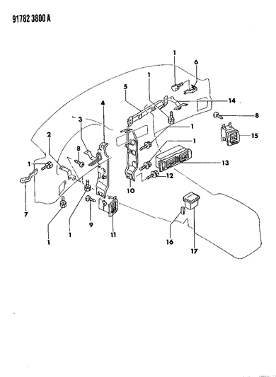 1991 Dodge Stealth Instrument Panel Diagram 2