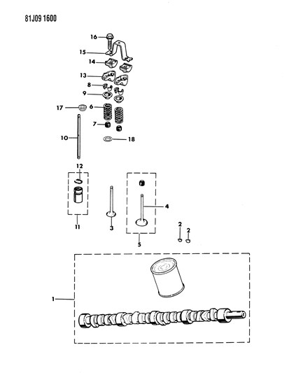 1986 Jeep J10 Camshaft & Valves Diagram 2