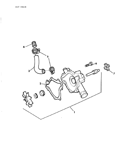 1984 Dodge Rampage Water Pump & Related Parts Diagram 4