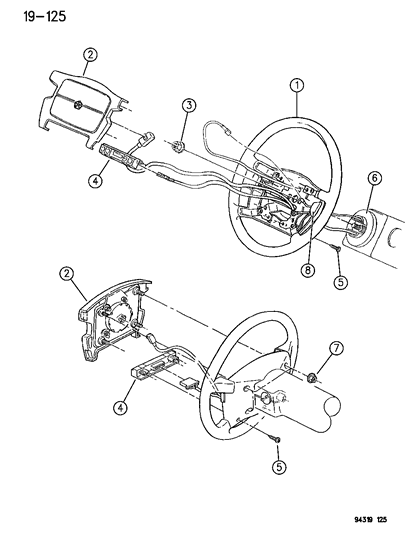 1995 Dodge Ram Van Clock Spring Diagram for 56019952