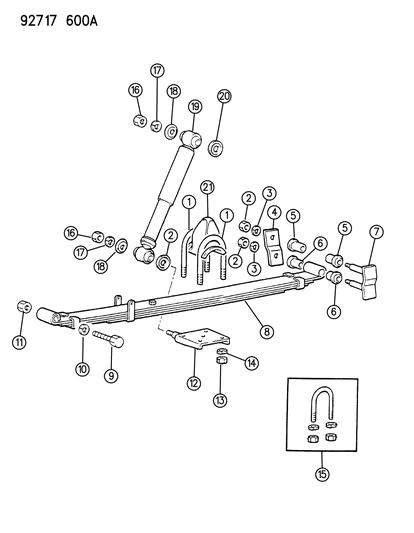 1993 Dodge Ram 50 Suspension - Rear Diagram