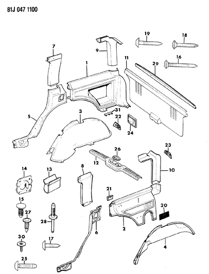 1986 Jeep Wagoneer FASTENER Diagram for J4006967