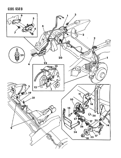 1987 Dodge Dakota Valve-Meter & Warn Brake Diagram for 4397826