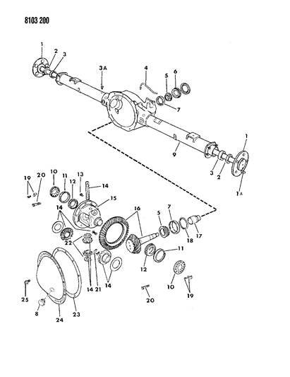 1988 Dodge Diplomat Axle, Rear, With Differential And Carrier Diagram 2