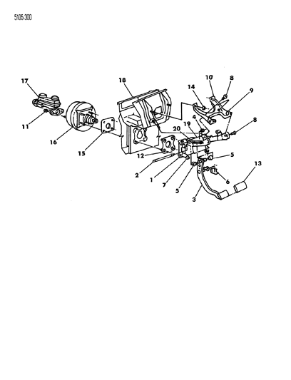 1985 Chrysler LeBaron GTS Brake Pedal Diagram 1