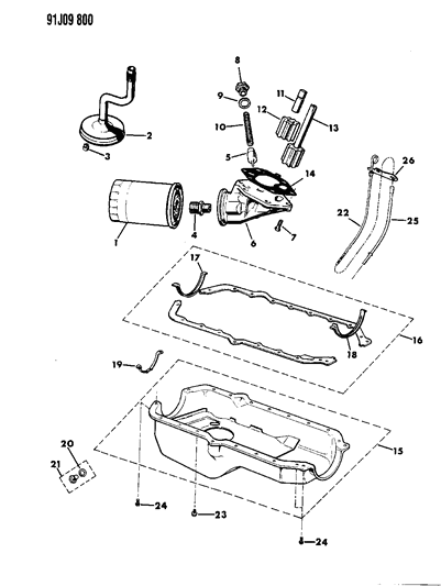 1991 Jeep Grand Wagoneer Engine Oiling Diagram