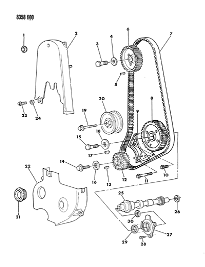 1988 Dodge Dakota SPROCKET Camshaft Diagram for 4201974