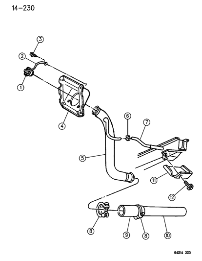 1996 Dodge Ram Van Filler Tube, Fuel Tank Diagram