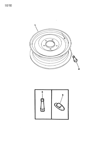 1985 Chrysler LeBaron Base Wheel Miscellaneous Diagram
