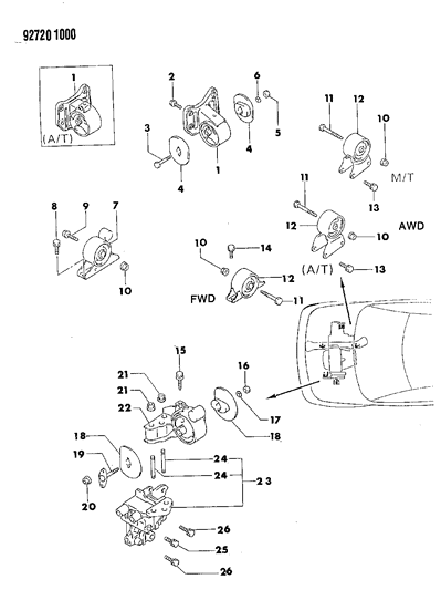 1992 Dodge Colt Stud Diagram for MD171367