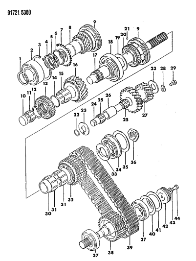 1991 Dodge Ram 50 Power Train Transfer Case Diagram