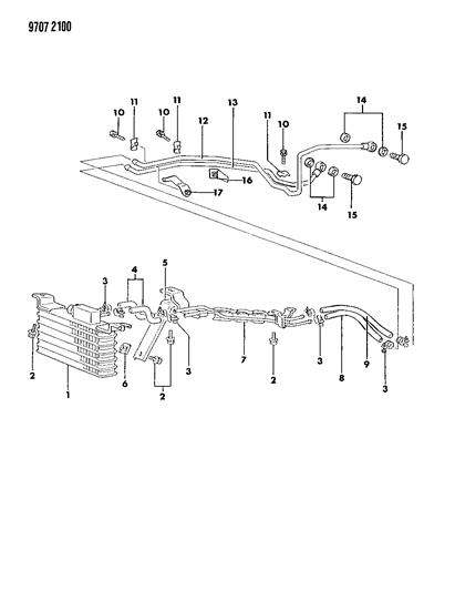 1989 Chrysler Conquest Transmission Oil Cooler & Lines Diagram