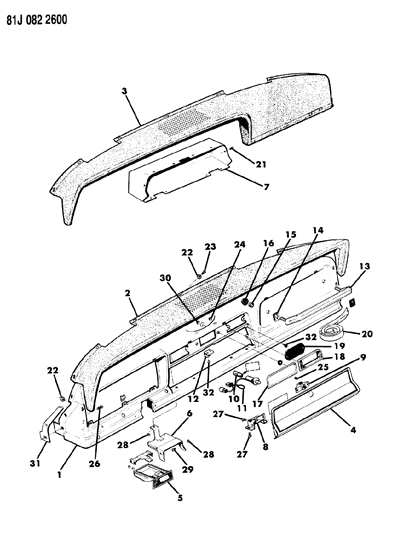 Instrument Panel - Pad & Bezels - 1984 Jeep Grand Wagoneer
