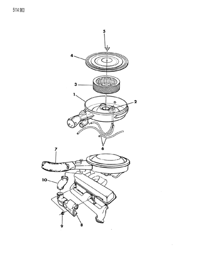 1985 Chrysler LeBaron Base Air Cleaner Diagram 6