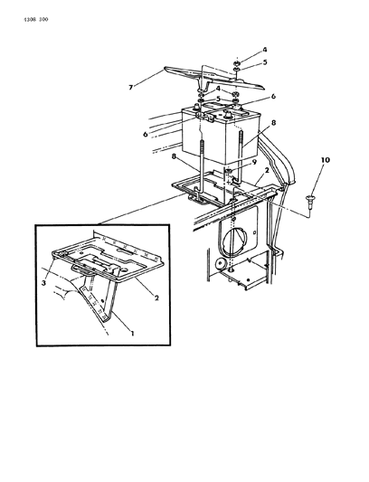 1985 Dodge Ram Van Battery Tray Diagram