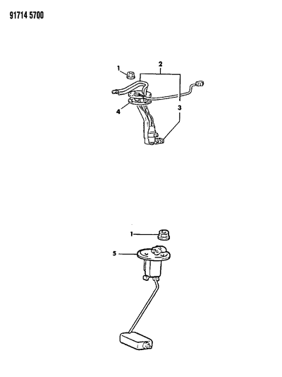 1991 Dodge Ram 50 Fuel Pump & Sending Unit Diagram