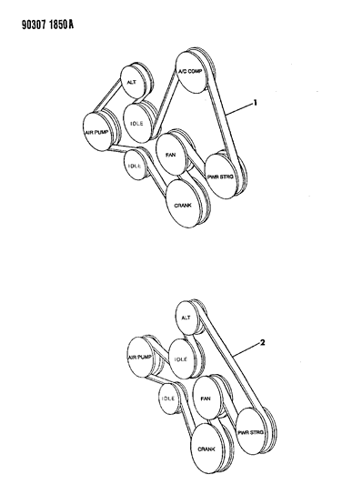 1991 Dodge Dakota Drive Belts - Diagram 3