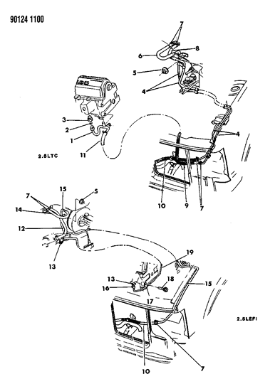 1990 Chrysler Town & Country Plumbing - Heater Diagram 1