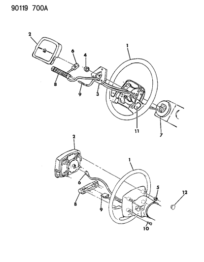 1990 Chrysler New Yorker Base Model Steering Wheel Diagram