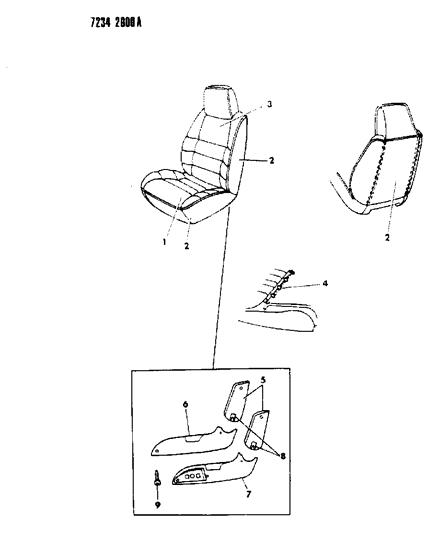 1987 Chrysler Town & Country Front Seat Diagram 8