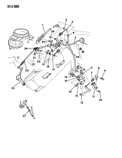 1989 Chrysler Fifth Avenue Throttle Control Diagram 1