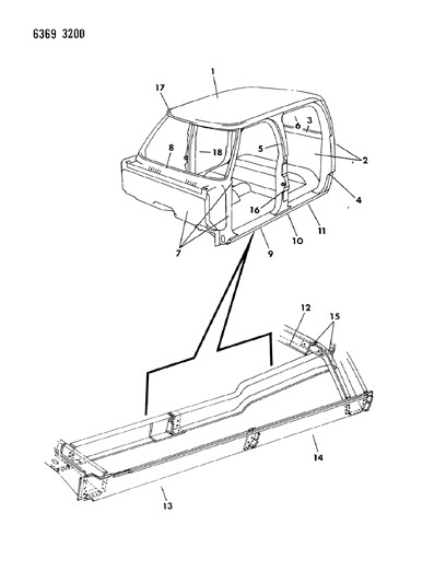 1986 Dodge D250 Body Panels Diagram 3