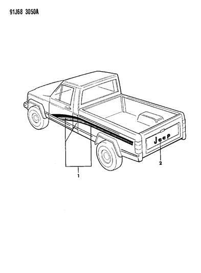 1992 Jeep Comanche Decals Sportruck Diagram