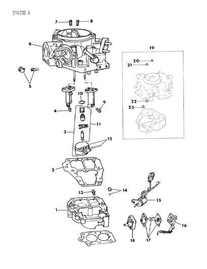 1985 Chrysler New Yorker Carburetor Internal Components Diagram