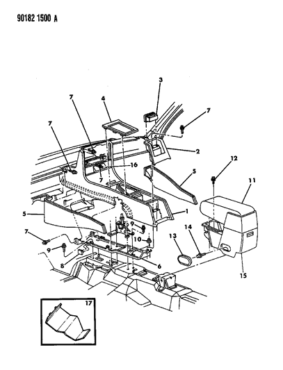 1990 Chrysler LeBaron Console Diagram