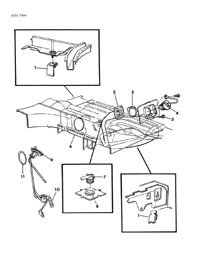 1984 Chrysler LeBaron Fuel Tank & Filler Tube Diagram 1