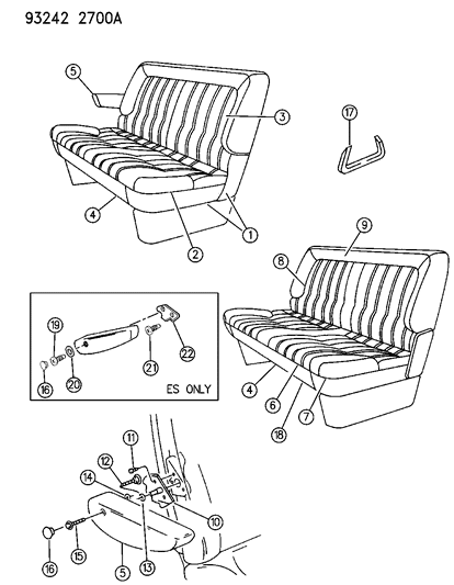 1993 Dodge Caravan Rear Seat Diagram 4