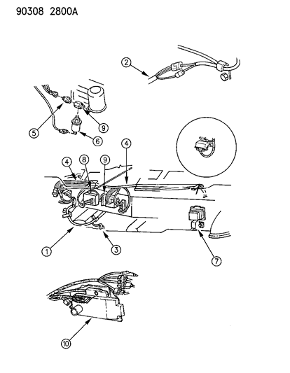 1993 Dodge Ram Wagon Wiring - Engine - Front End & Related Parts Diagram 2