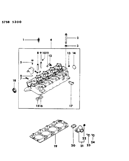 1986 Chrysler Conquest Cylinder Head Diagram 4