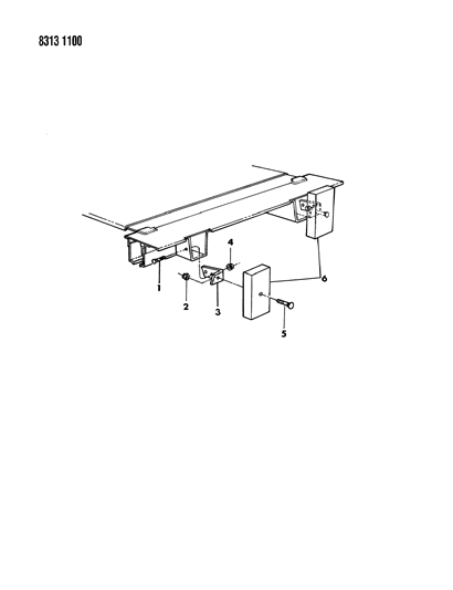 1988 Dodge Ram Wagon Bumper, Rear Diagram 1