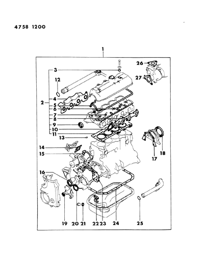 1984 Dodge Colt Engine Gasket Set Diagram 2