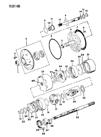 1986 Jeep Comanche Oil Pump & Gear Train Diagram